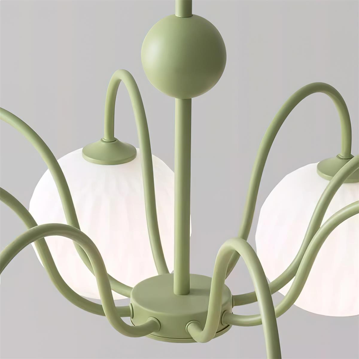 Tulip Kronleuchter mit Wellen-Glas