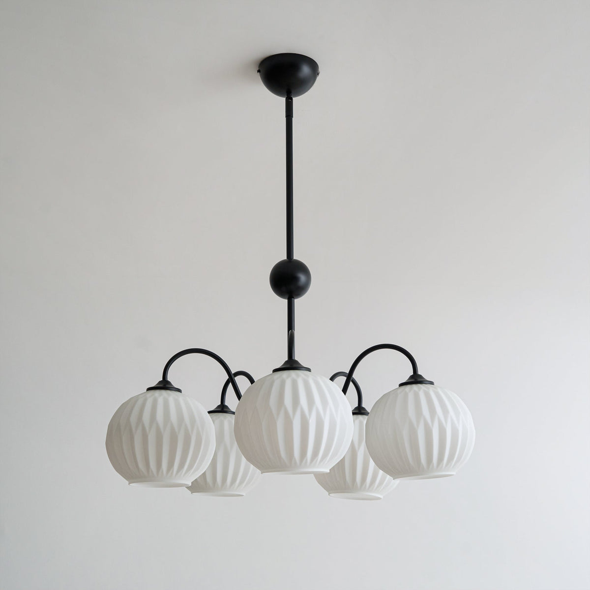 Velaaria Kronleuchter aus grünem geripptem Glas modern 8-Light