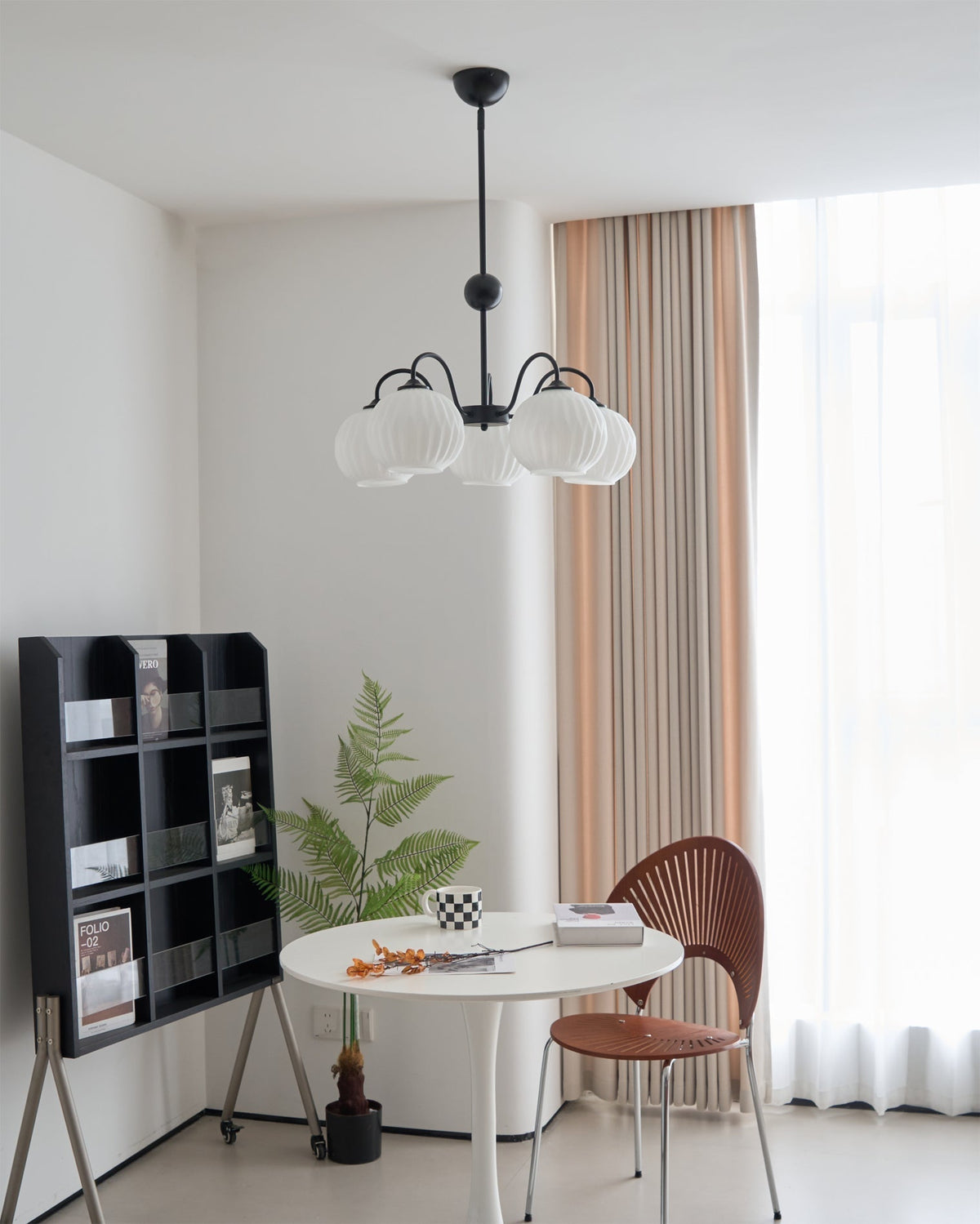 Velaaria Kronleuchter aus grünem geripptem Glas modern 8-Light