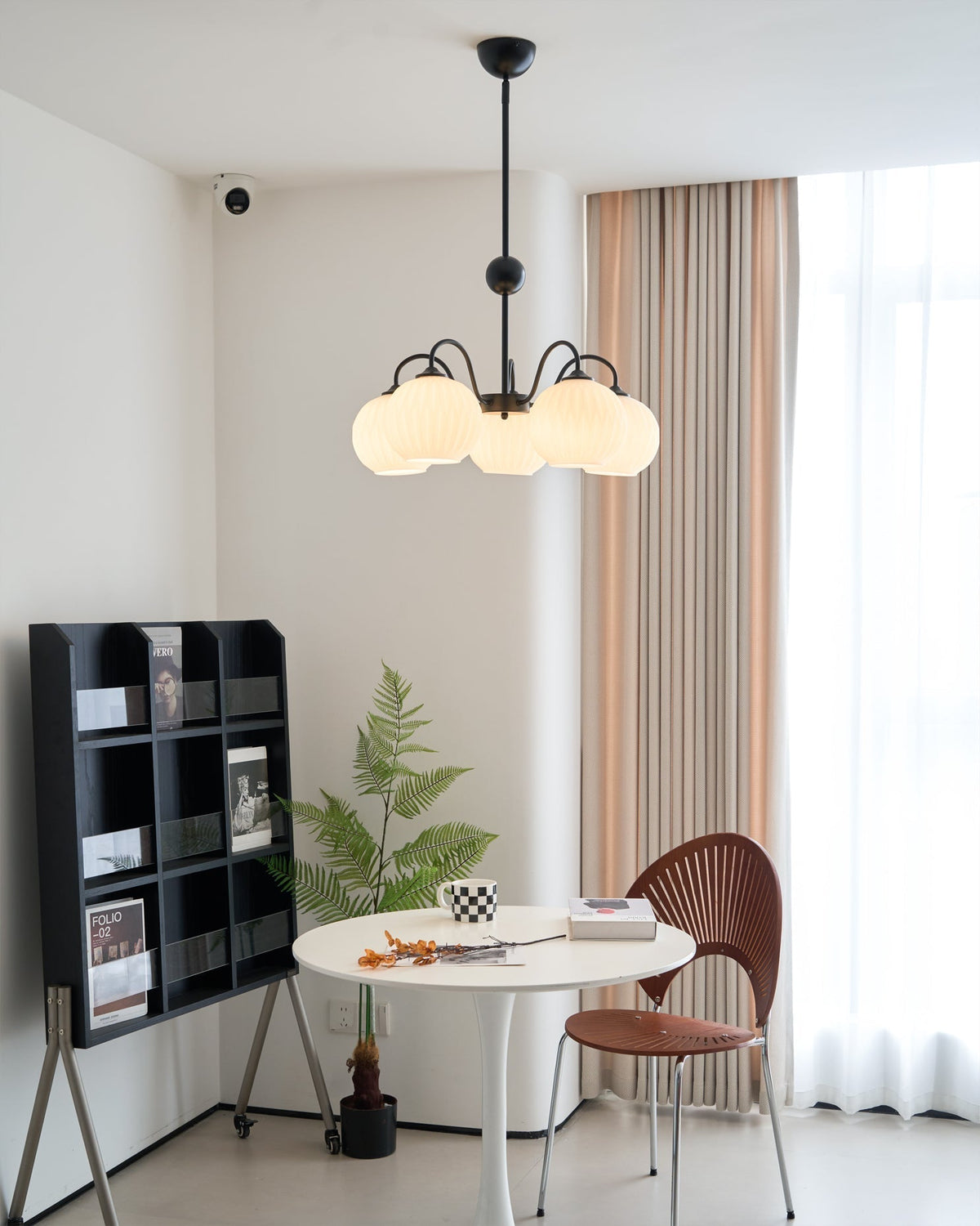 Velaaria Kronleuchter aus grünem geripptem Glas modern 8-Light