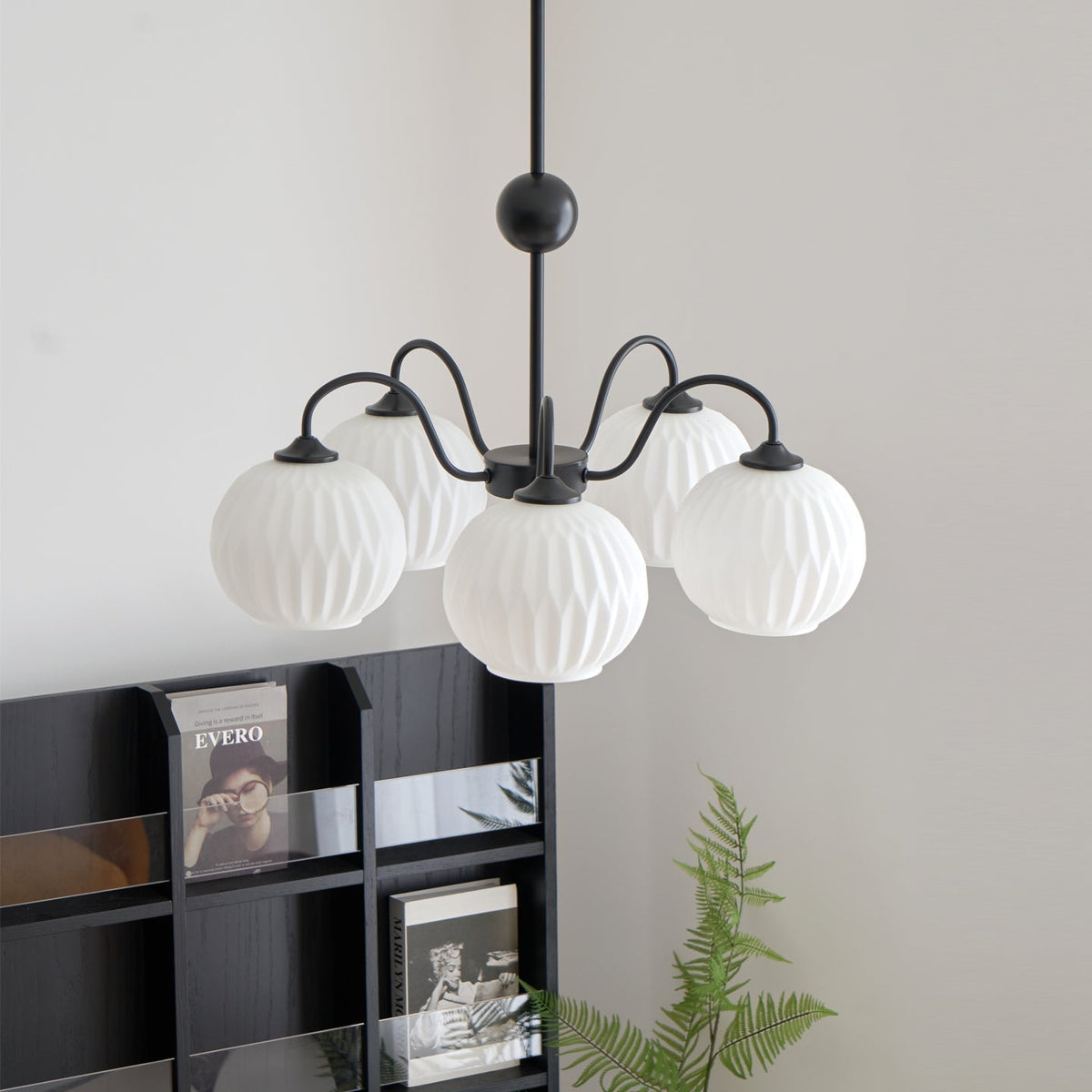 Velaaria Kronleuchter aus grünem geripptem Glas modern 8-Light