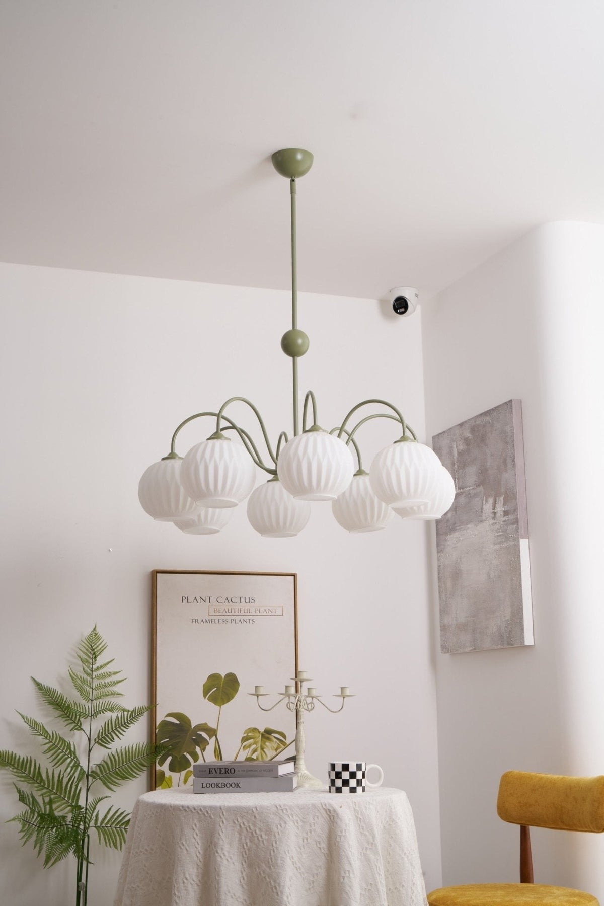 Velaaria Kronleuchter aus grünem geripptem Glas modern 8-Light