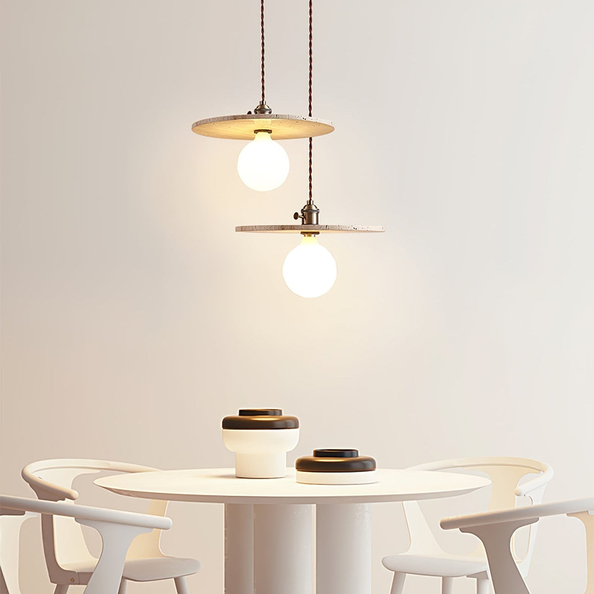 Tavaora Minimalistische Pendelleuchte aus Travertin
