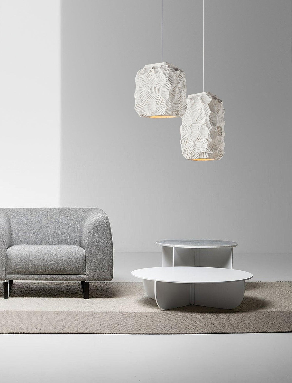 Olsilel Pendelleuchte aus Kunstharz im zeitgenössischen Design mit geometrischen Formen