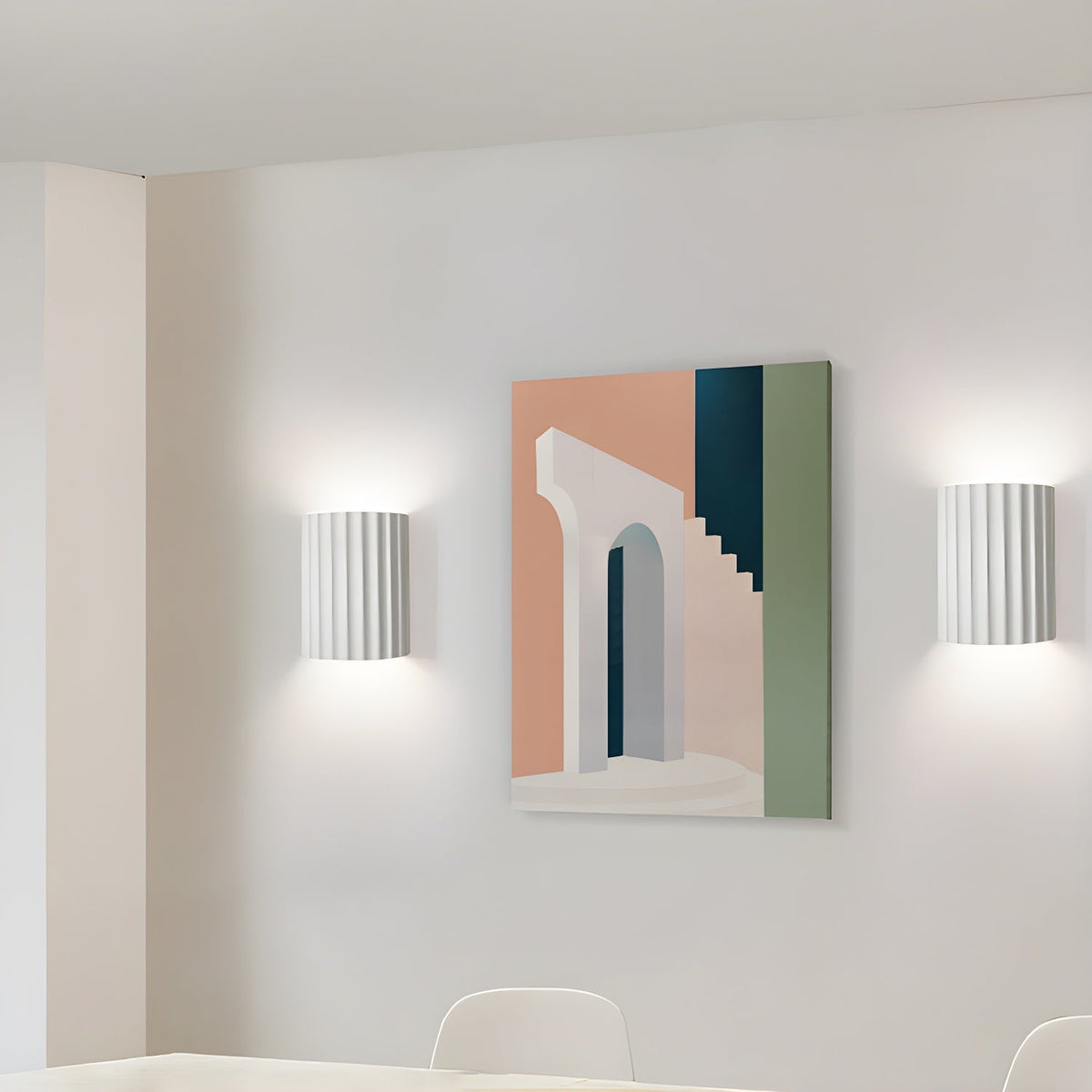 Ivvinen zeitgenössische Kunst-Wandleuchte aus Ribbed-Kunstharz