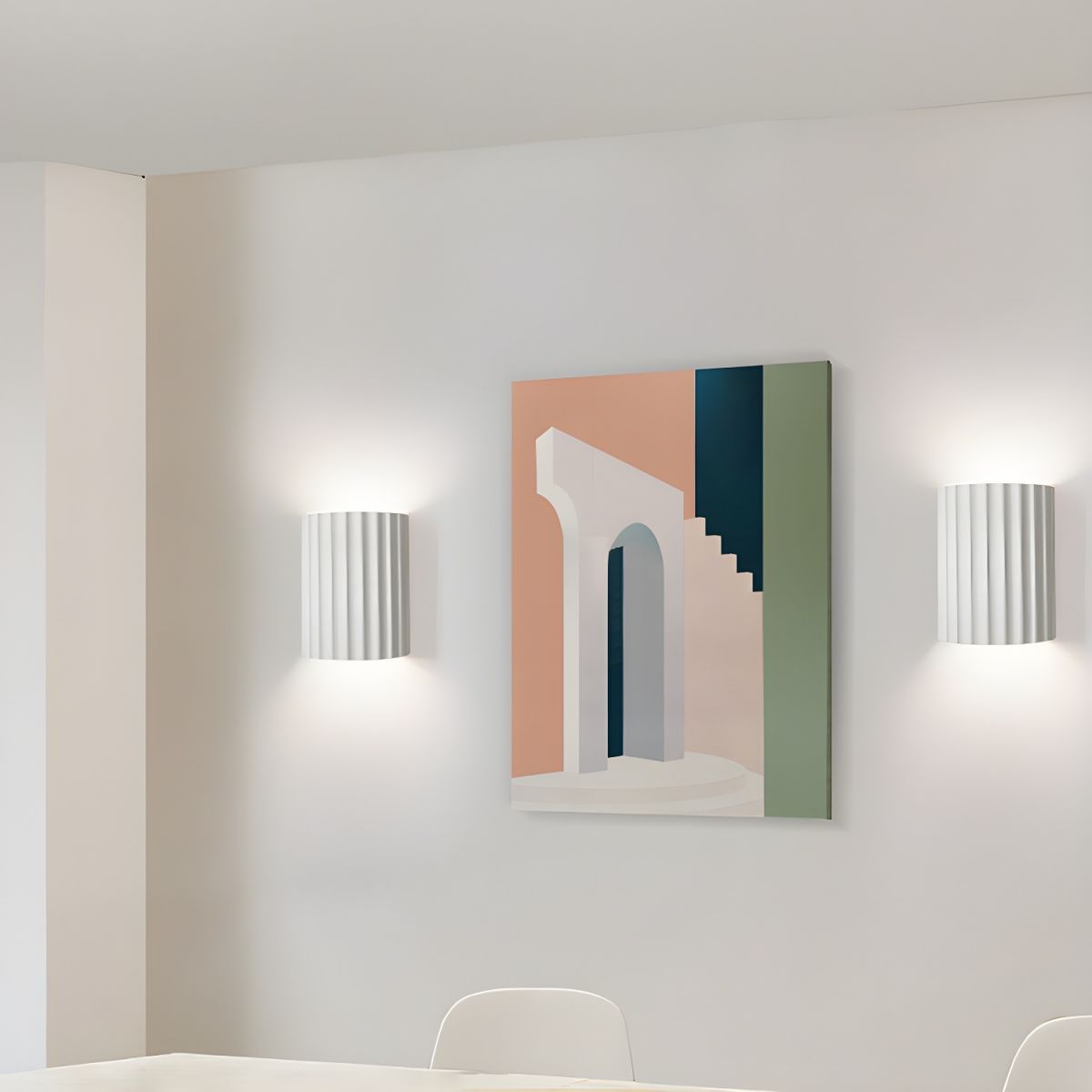 Ivvinen zeitgenössische Kunst-Wandleuchte aus Ribbed-Kunstharz