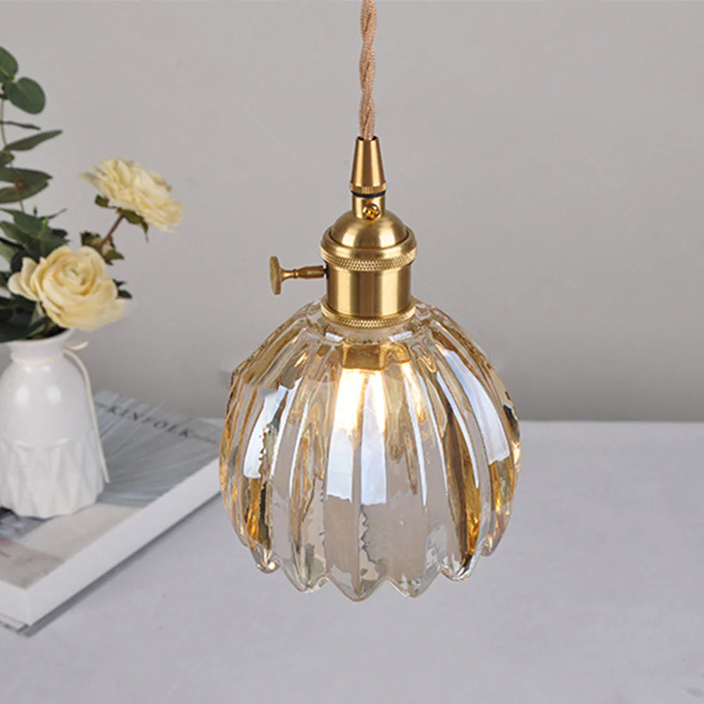 Valentina Retro LED Pendelleuchte Glas Wohnzimmer
