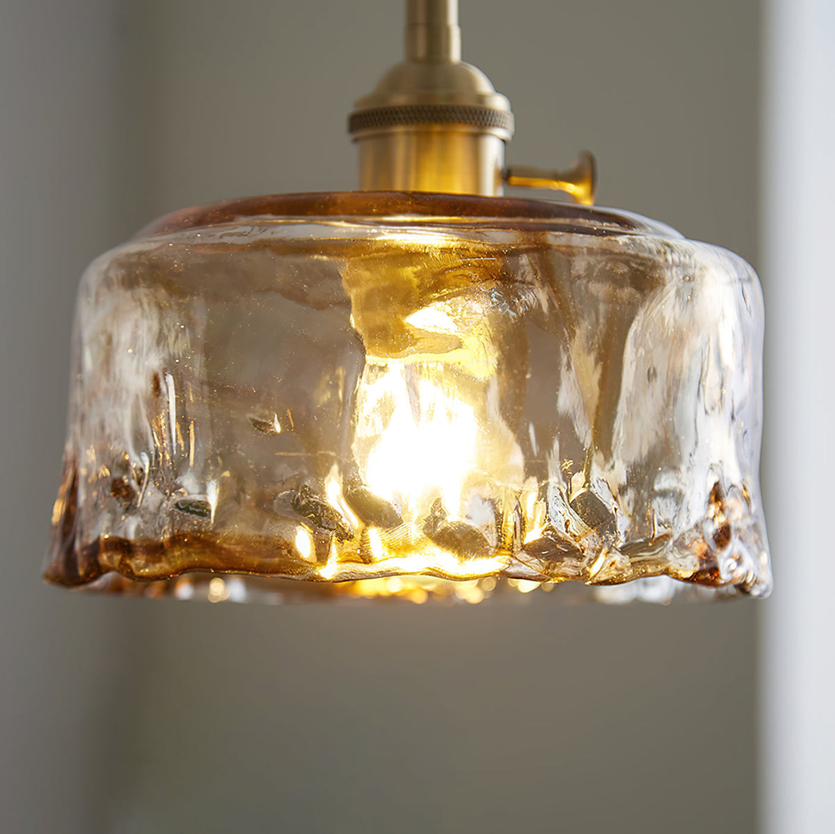 Velon Vintage Bernstein-Glas-Pendelleuchte