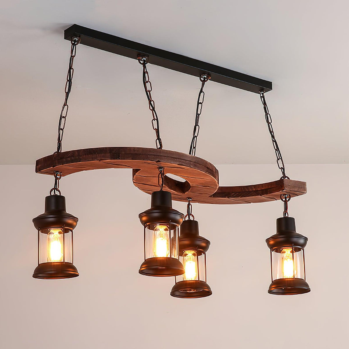 Tavlen Kronleuchter Boot Holz Vintage