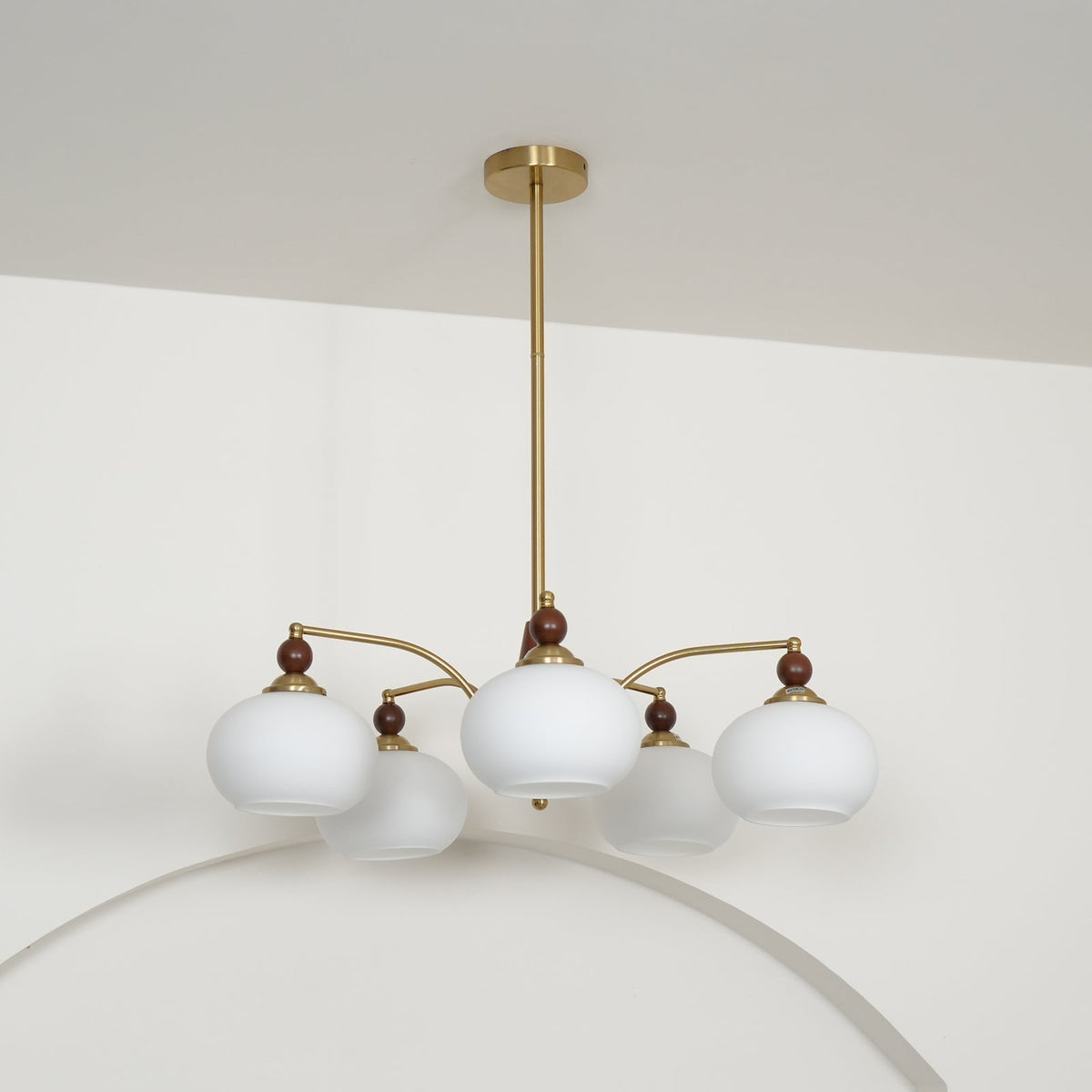 Vevely Pendelleuchte Retro Gelb Glas Messing