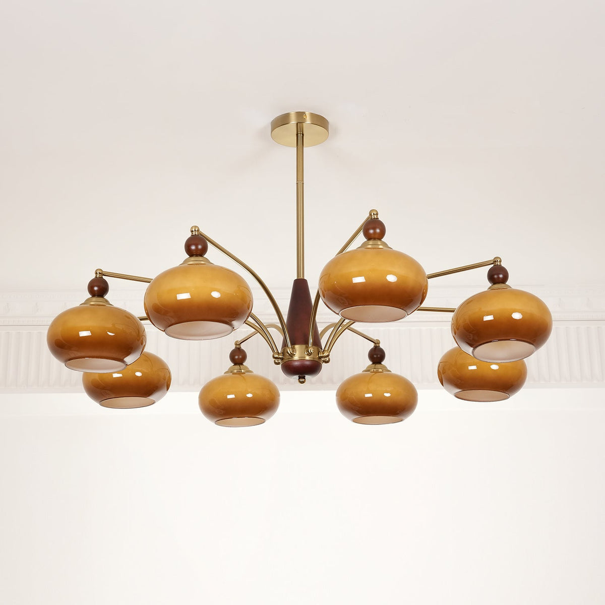 Vevely Pendelleuchte Retro Gelb Glas Messing
