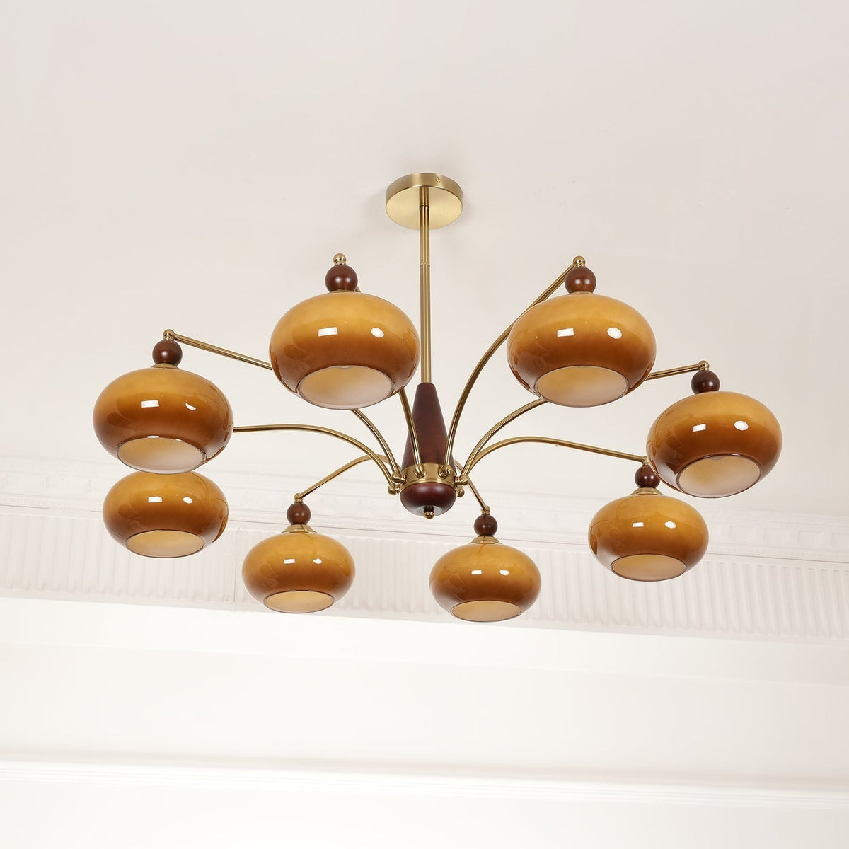 Vevely Pendelleuchte Retro Gelb Glas Messing