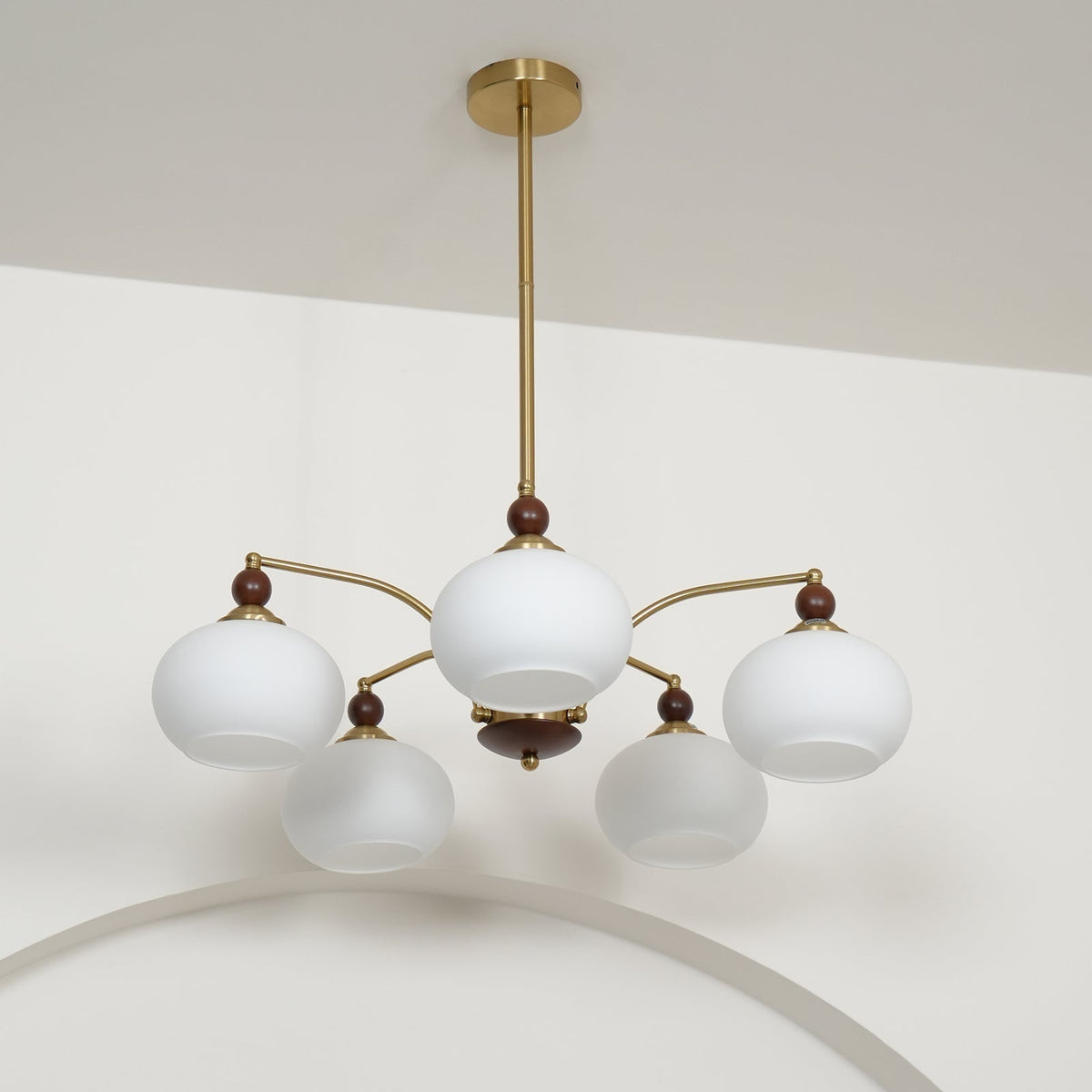 Vevely Pendelleuchte Retro Gelb Glas Messing