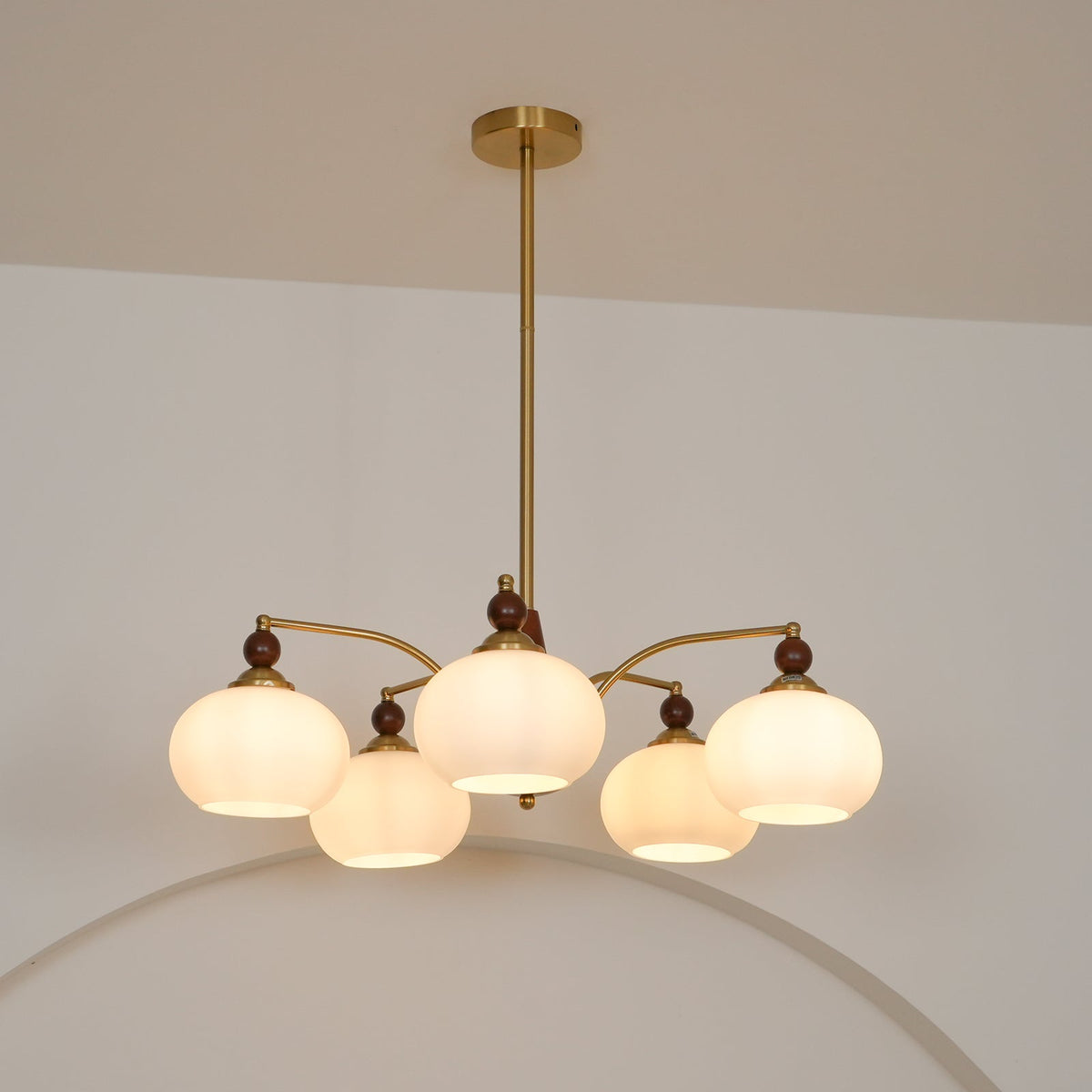 Vevely Pendelleuchte Retro Gelb Glas Messing
