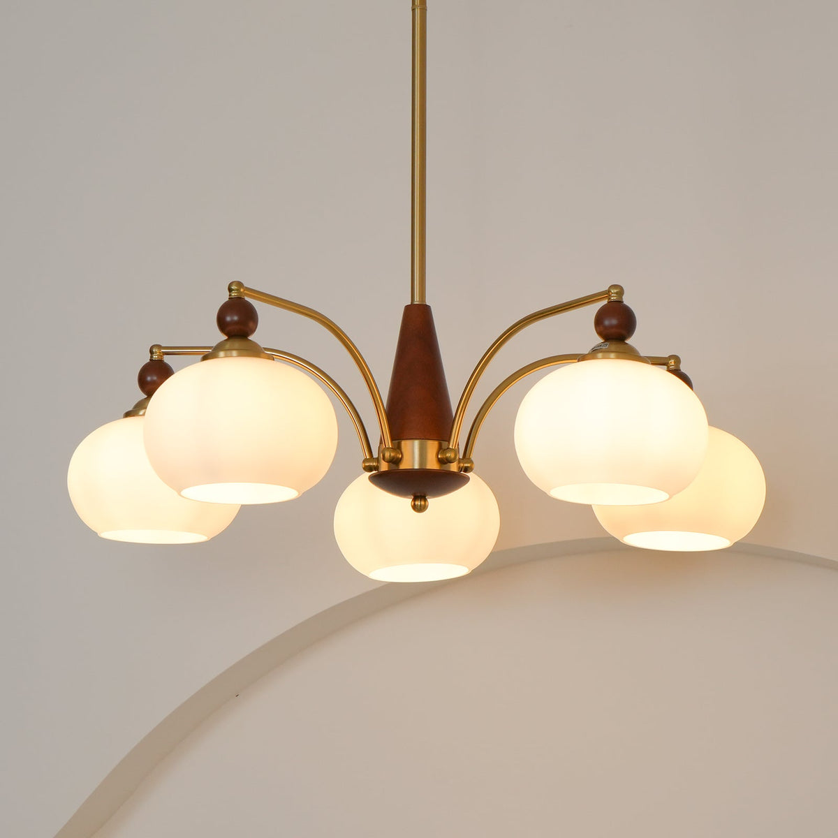 Vevely Pendelleuchte Retro Gelb Glas Messing