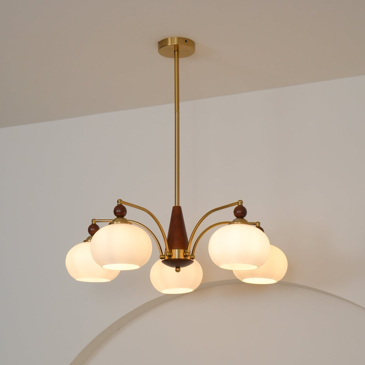 Vevely Pendelleuchte Retro Gelb Glas Messing