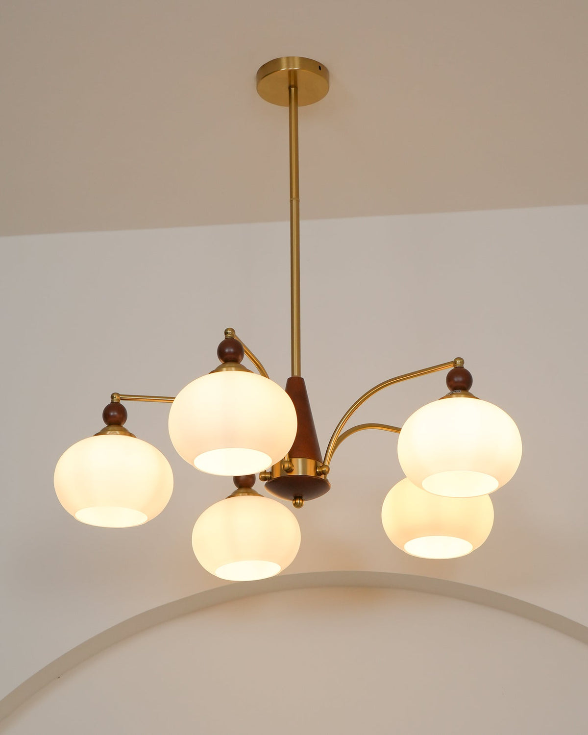 Vevely Pendelleuchte Retro Gelb Glas Messing