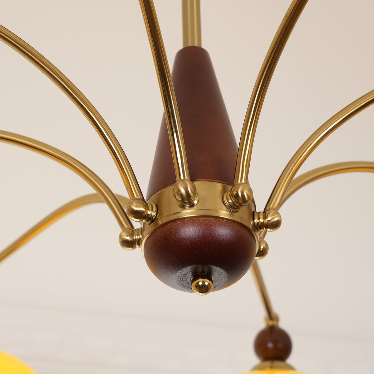 Vevely Pendelleuchte Retro Gelb Glas Messing