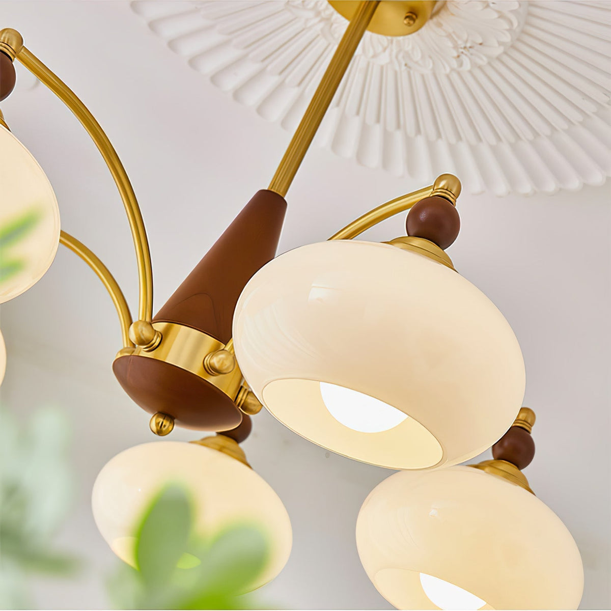 Vevely Pendelleuchte Retro Gelb Glas Messing