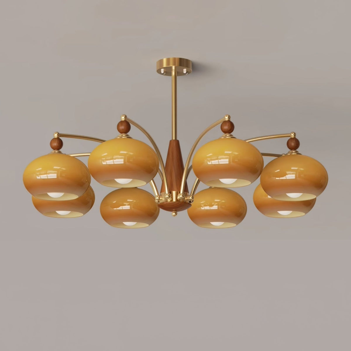 Vevely Pendelleuchte Retro Gelb Glas Messing