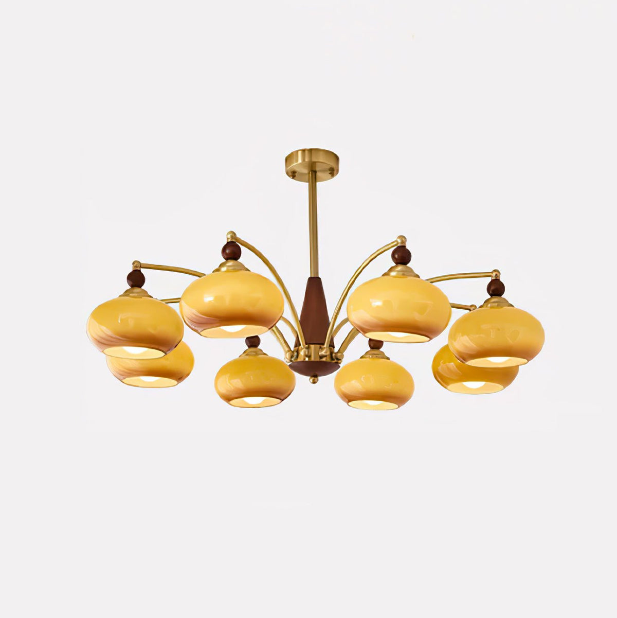 Vevely Pendelleuchte Retro Gelb Glas Messing