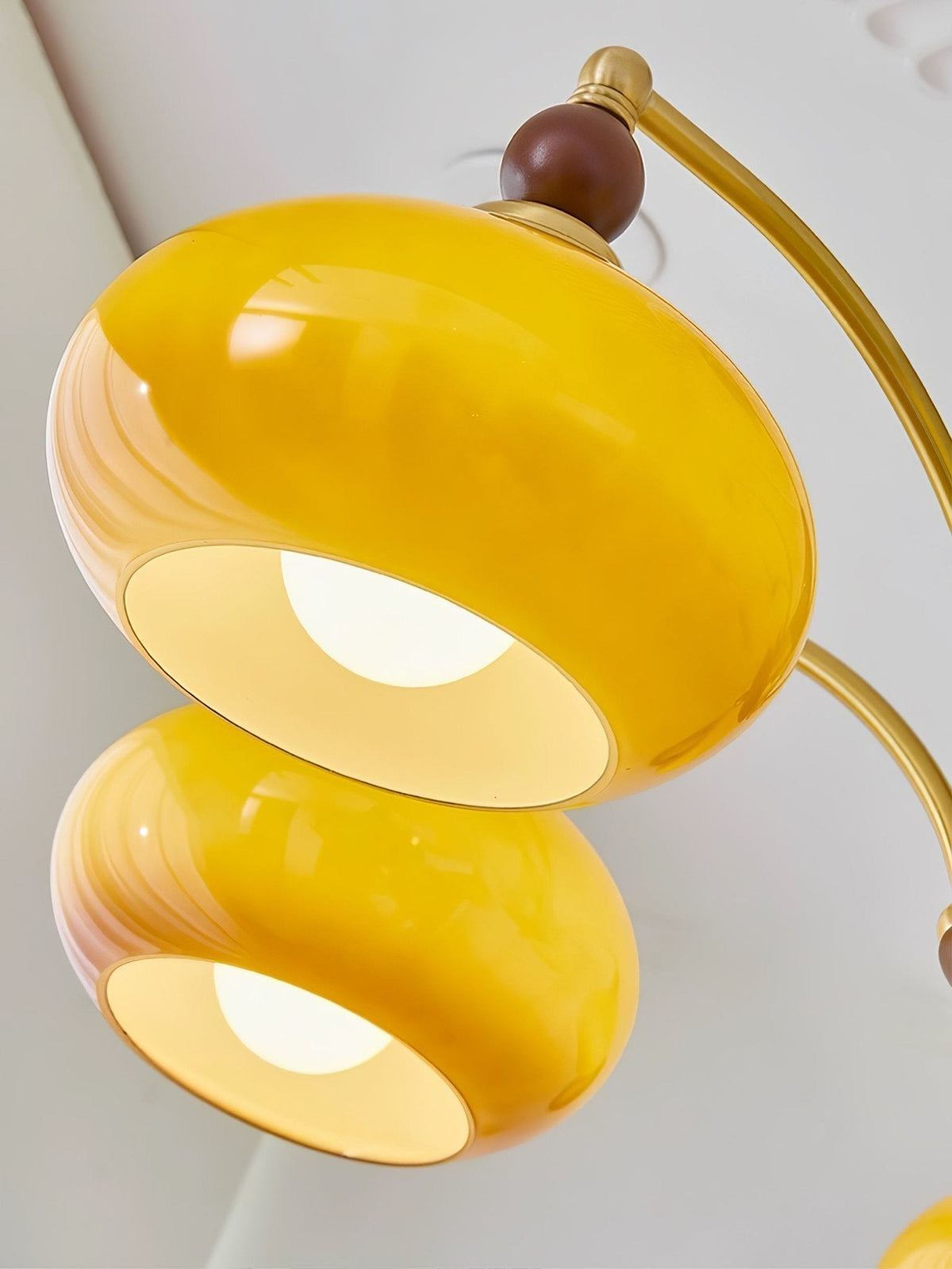 Vevely Pendelleuchte Retro Gelb Glas Messing