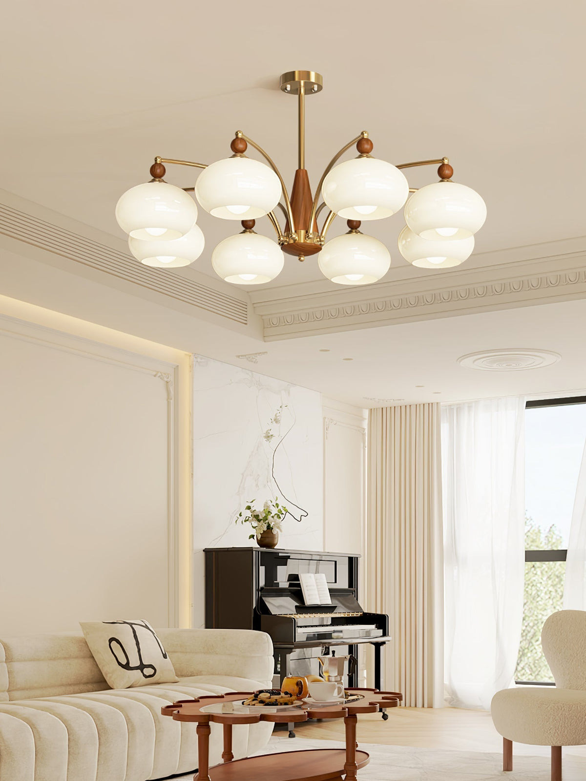 Vevely Pendelleuchte Retro Gelb Glas Messing