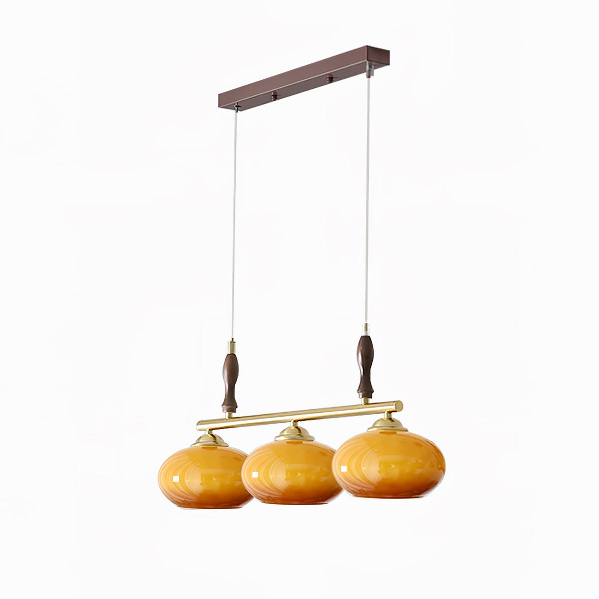 Vevely Pendelleuchte Retro Gelb Glas Messing
