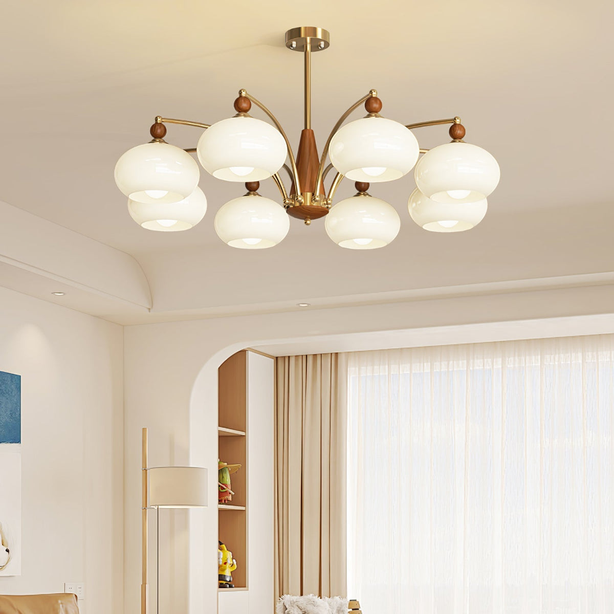 Vevely Pendelleuchte Retro Gelb Glas Messing