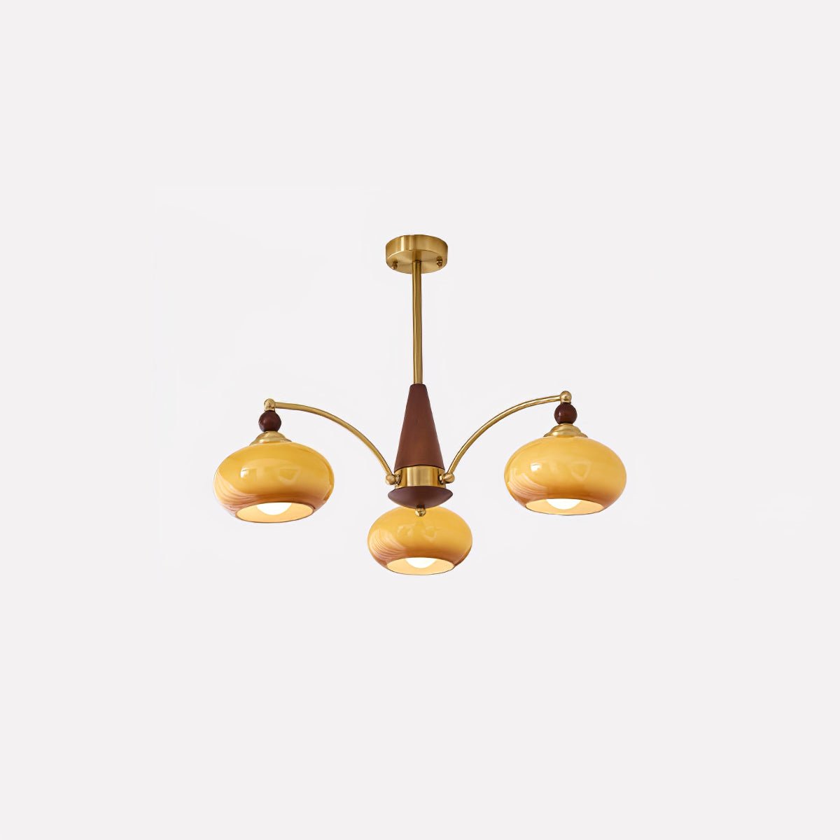 Vevely Pendelleuchte Retro Gelb Glas Messing