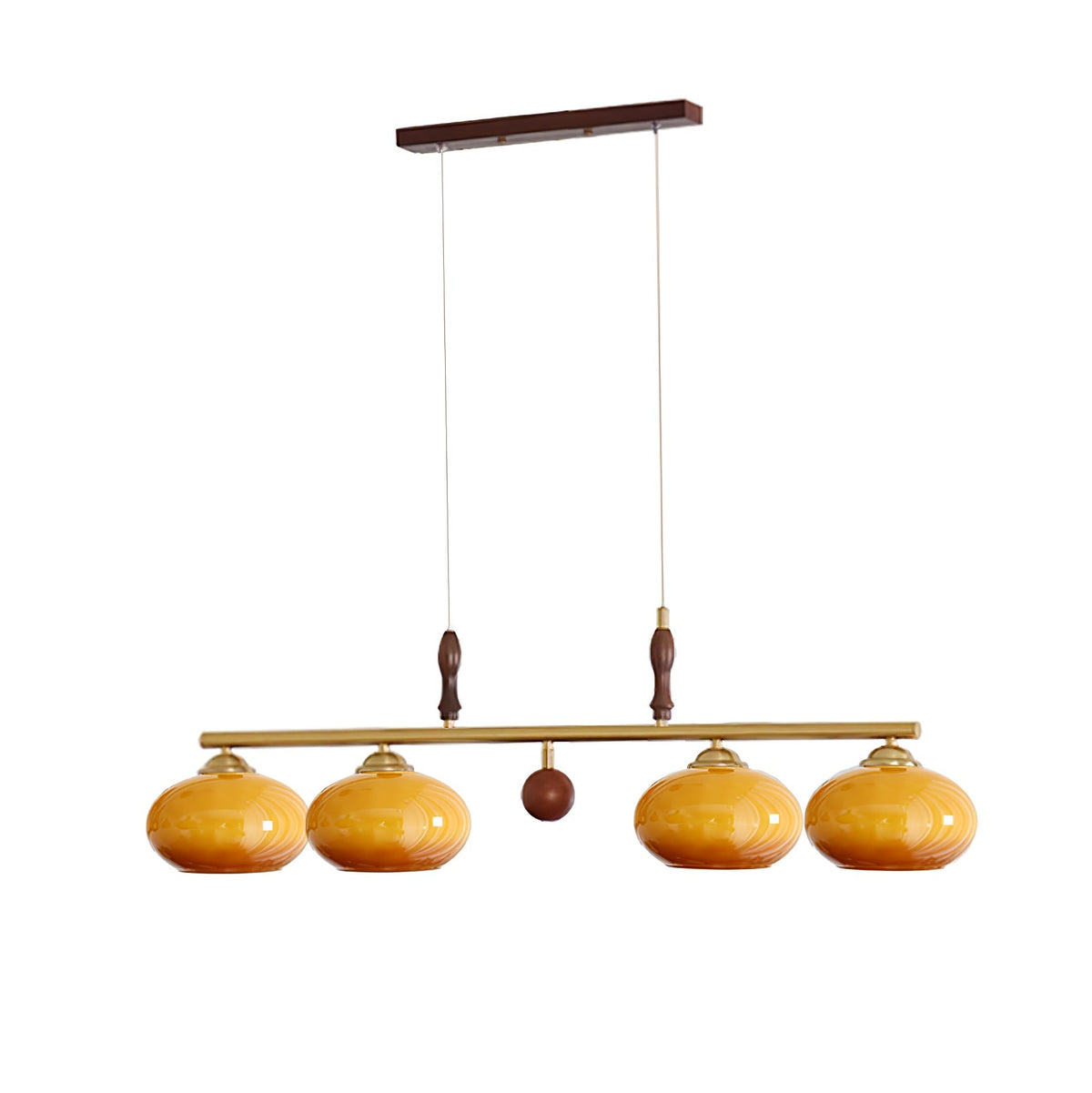 Vevely Pendelleuchte Retro Gelb Glas Messing