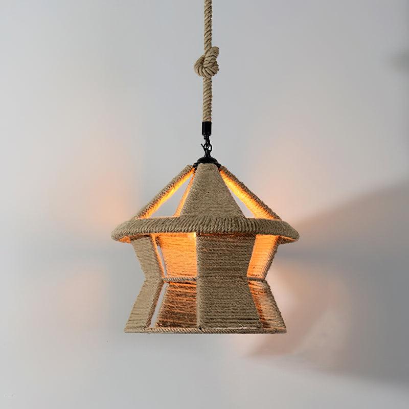 Yavmis Retro Hanfseil exquisite Pendelleuchte