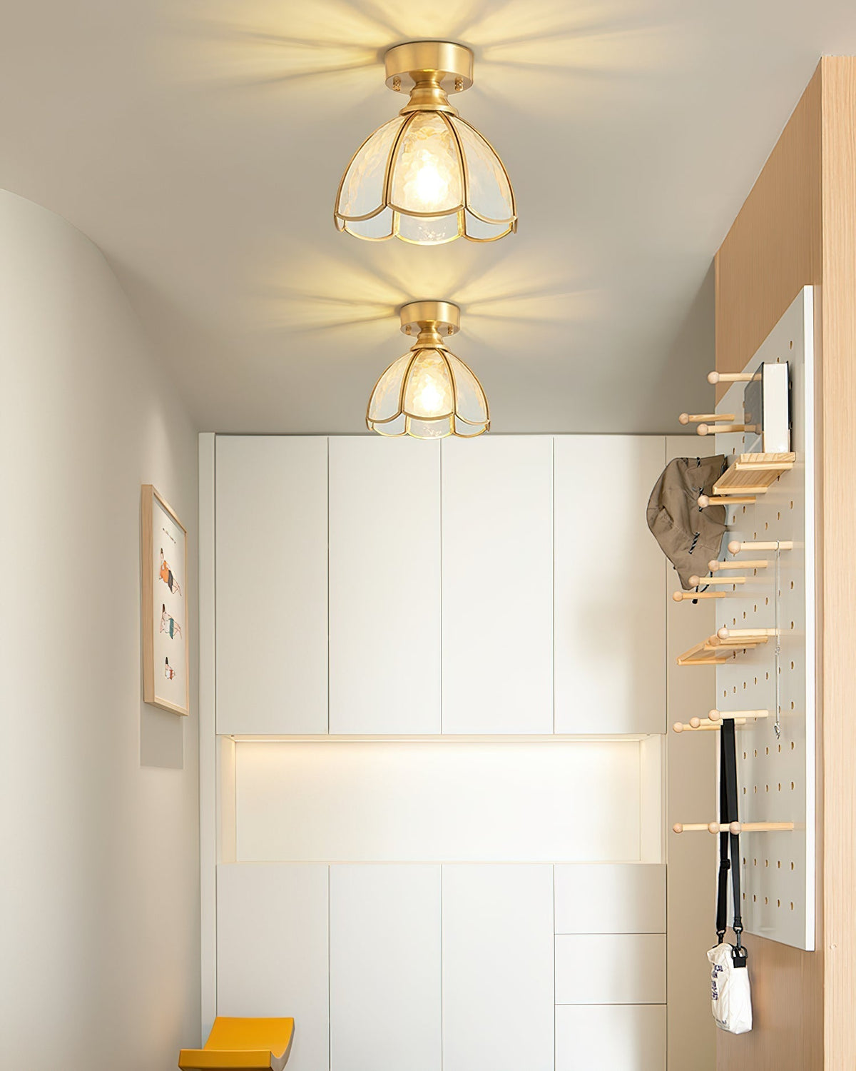 Nexo Tiffany-Stil-Deckenleuchte mit farbigem Bleiglas-Lampenschirm