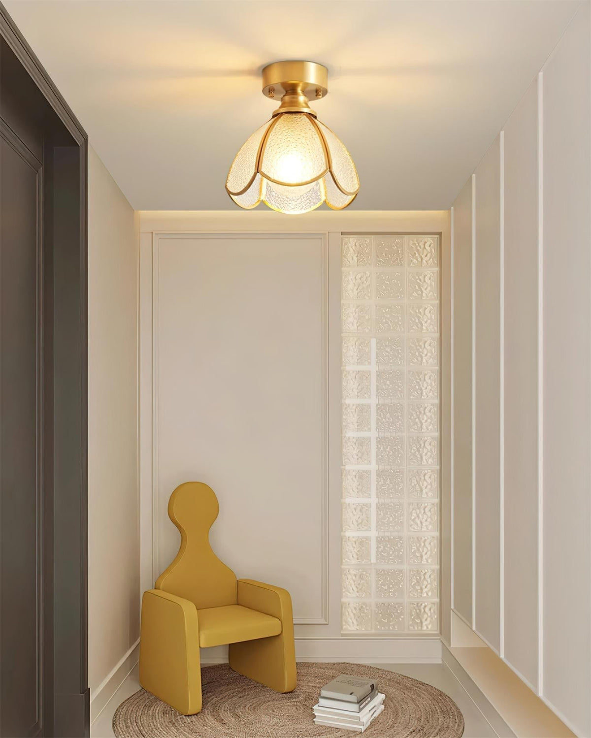 Nexo Tiffany-Stil-Deckenleuchte mit farbigem Bleiglas-Lampenschirm