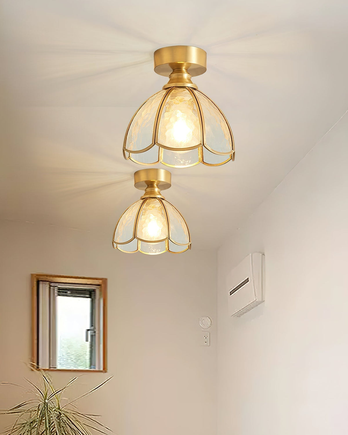 Nexo Tiffany-Stil-Deckenleuchte mit farbigem Bleiglas-Lampenschirm