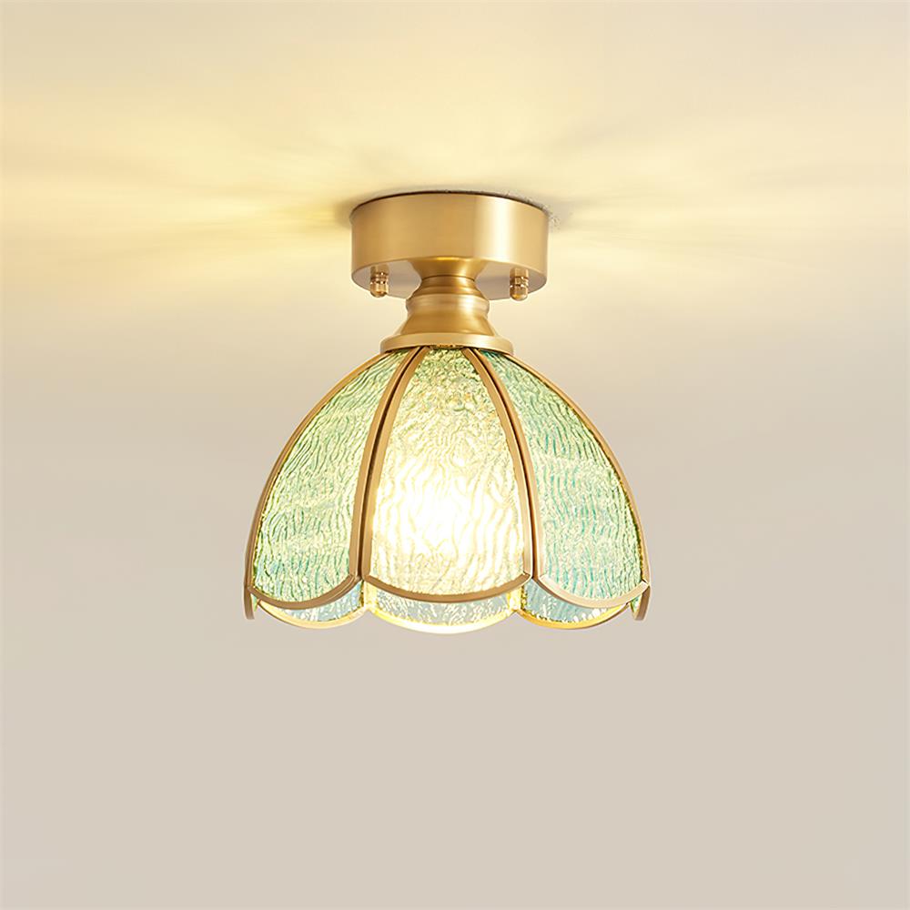 Nexo Tiffany-Stil-Deckenleuchte mit farbigem Bleiglas-Lampenschirm