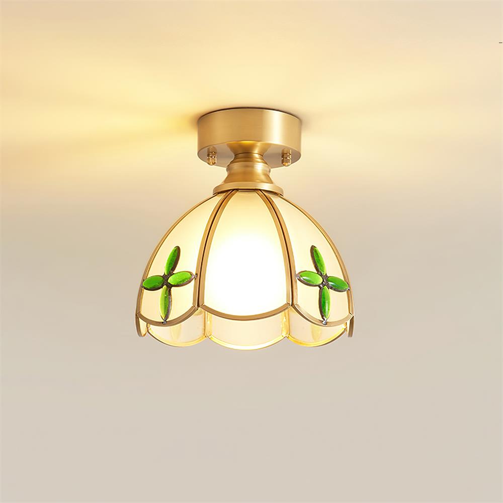 Nexo Tiffany-Stil-Deckenleuchte mit farbigem Bleiglas-Lampenschirm