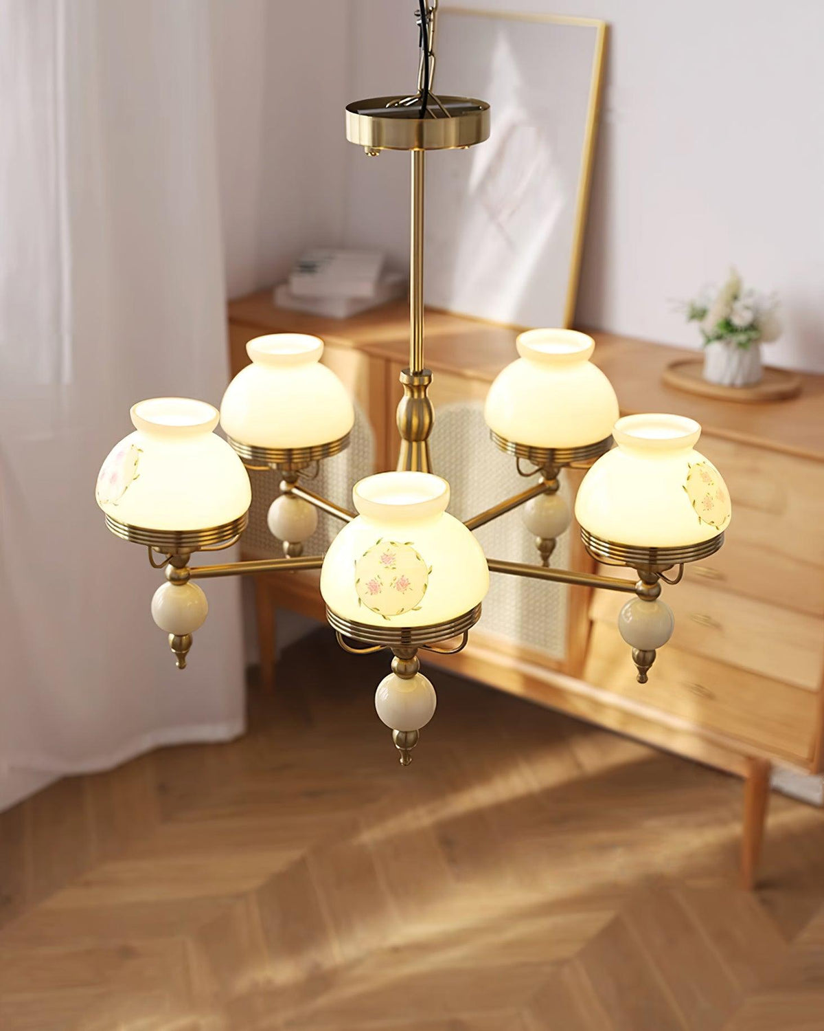 Kronleuchter aus Glas und Metall für Esszimmer oder Wohnzimmer Vintage | Cielum