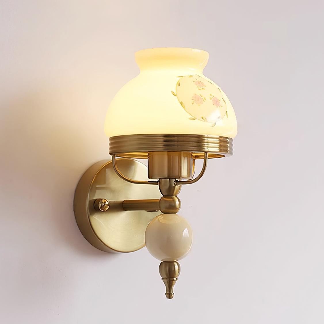 Evia Wandleuchte aus Glas für Schlafzimmer oder Flur Retro