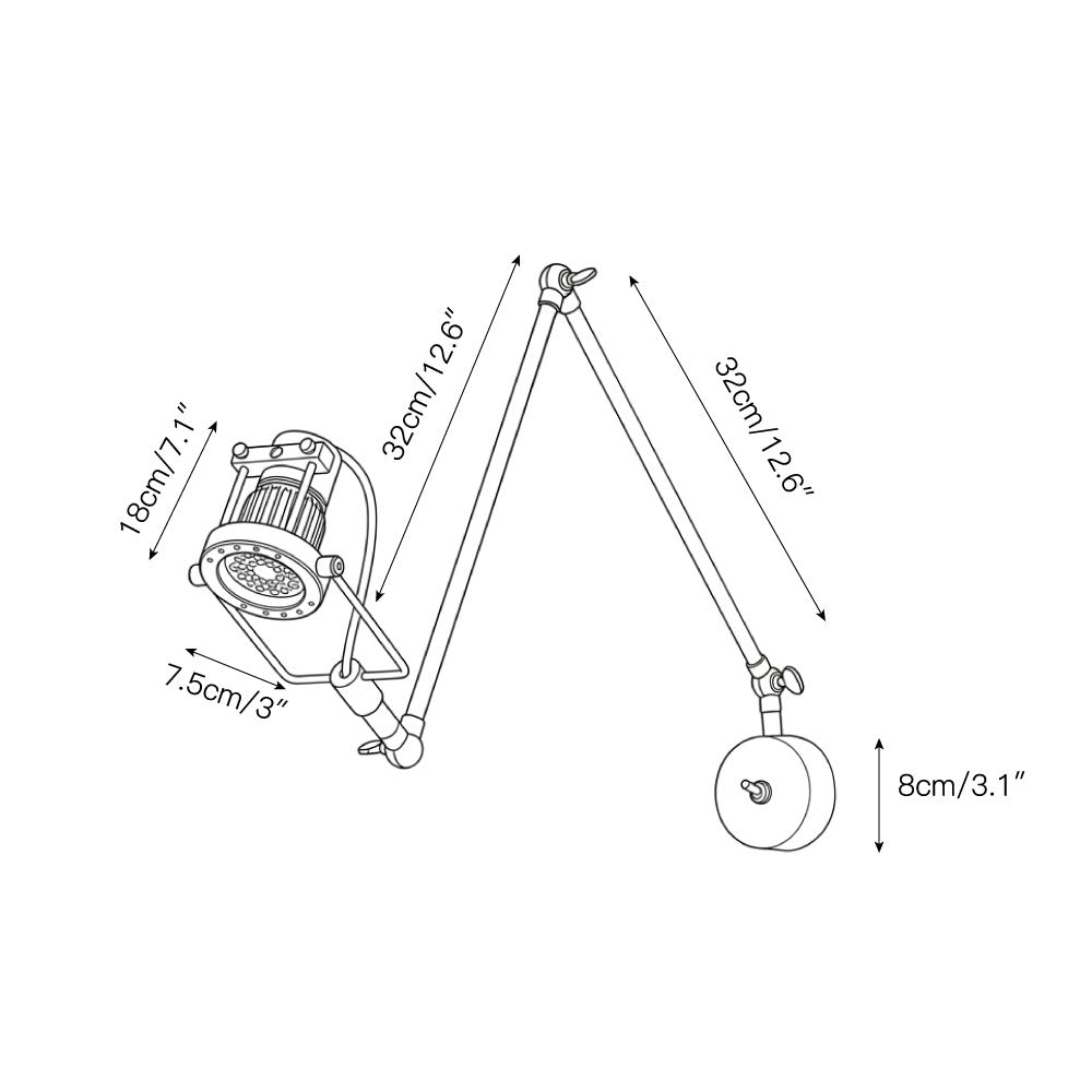 Reznor einstellbarer Arm-Wandleuchte