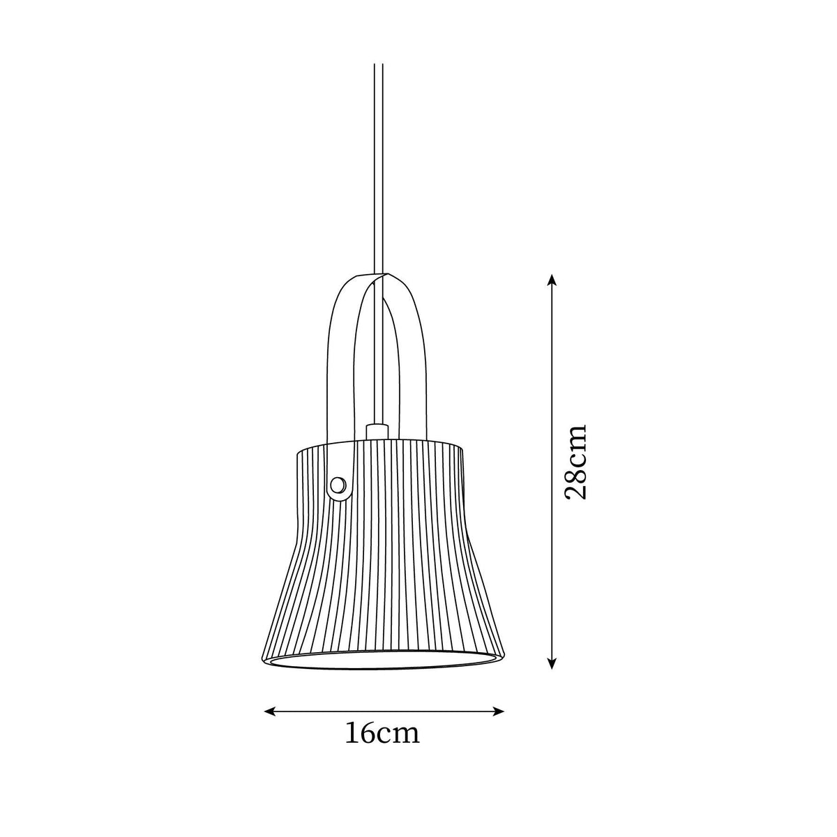 Pendelleuchte Ribbed Weiß Keramik mit Messinggriff