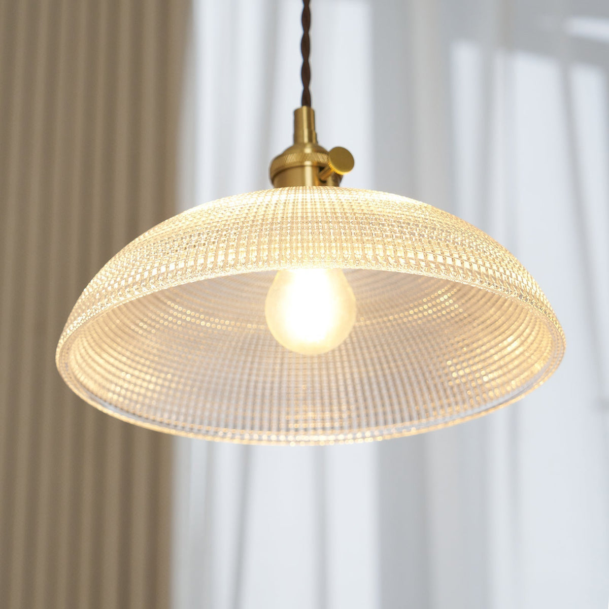 Crinel Messing- & Glas-Pendelleuchte