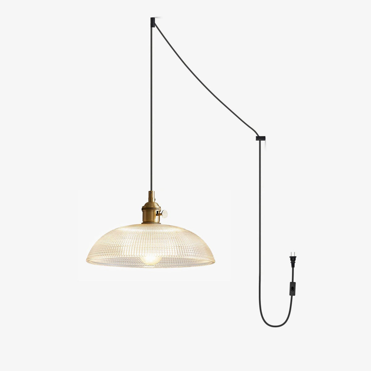 Crinel Messing- & Glas-Pendelleuchte
