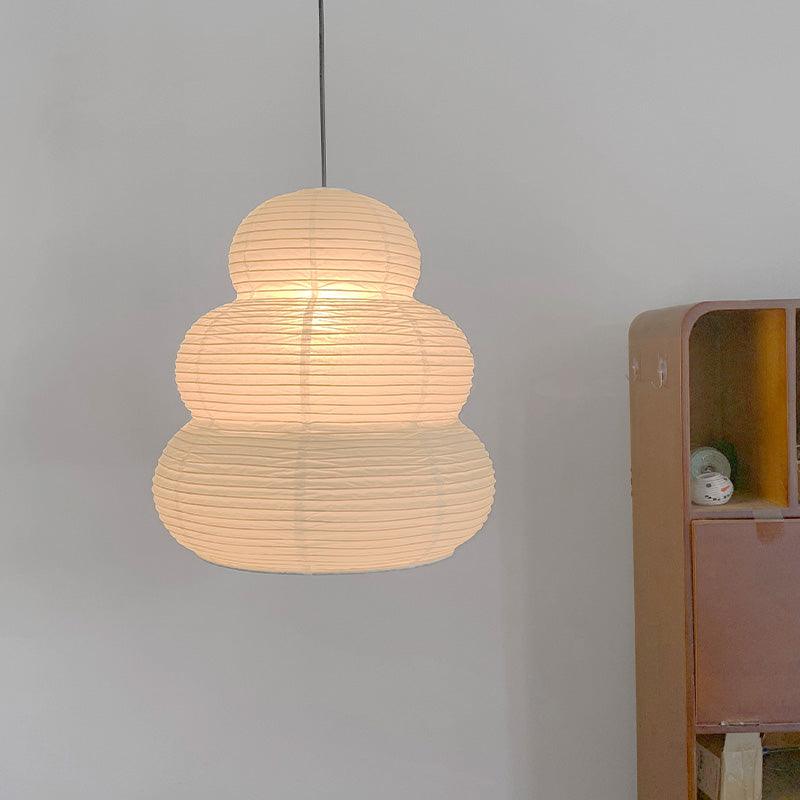 Solara Pendelleuchte Washi-Papier mehrstufige Laterne japanisch für Wohnzimmer