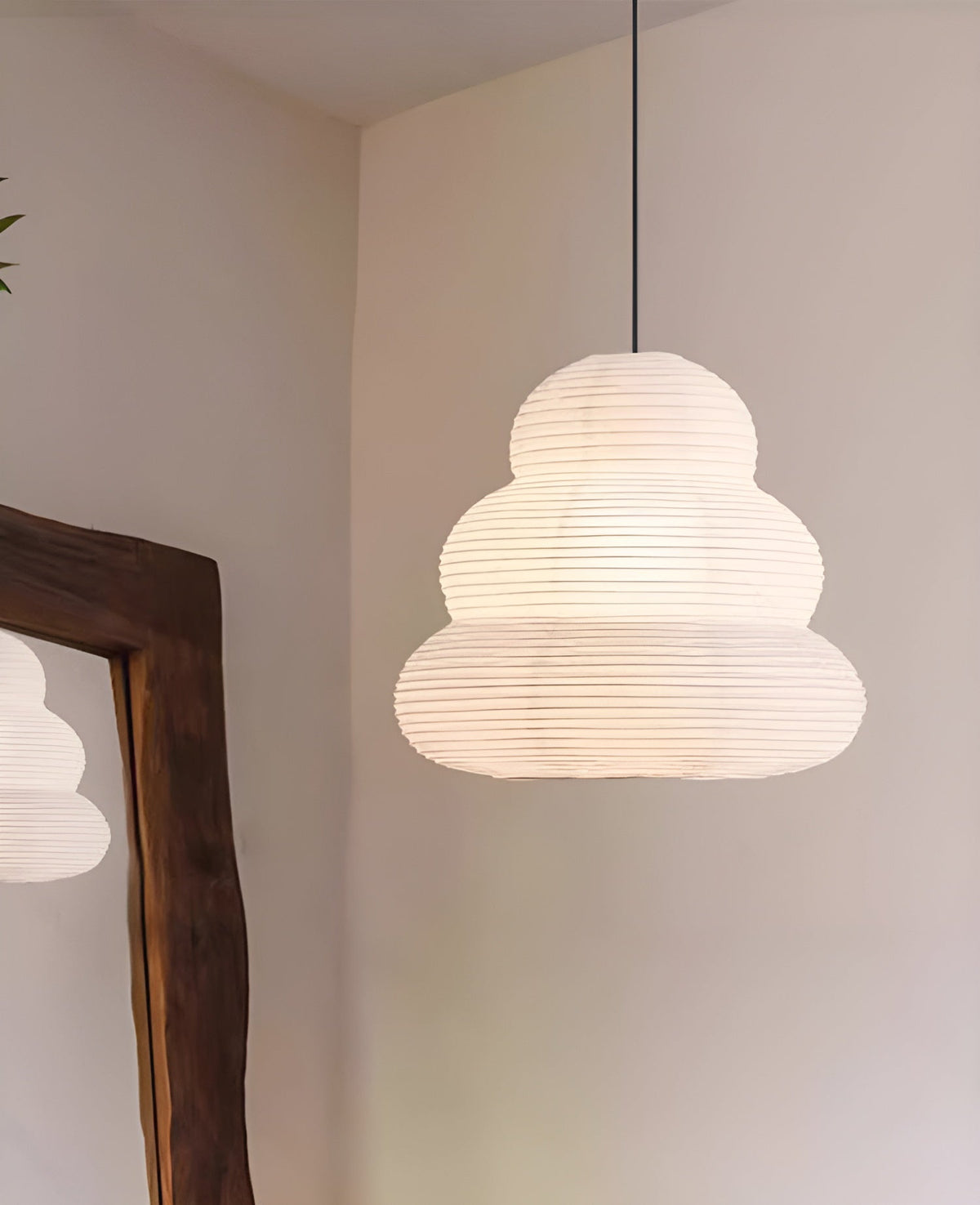 Solara Pendelleuchte Washi-Papier mehrstufige Laterne japanisch für Wohnzimmer