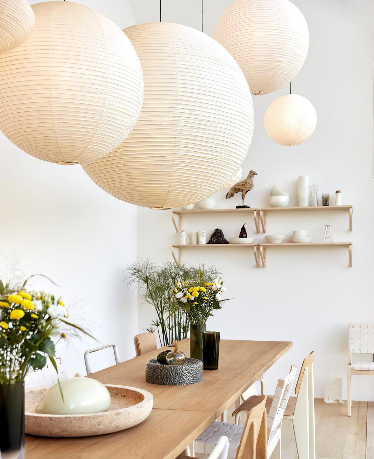 Lunerelle Pendelleuchte aus Papier für Wohnzimmer