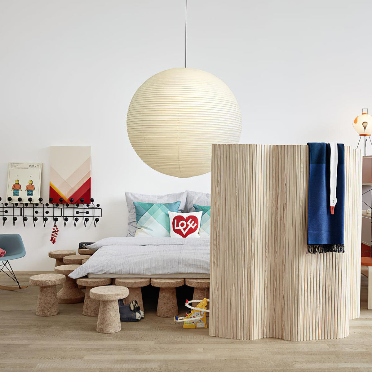 Lunerelle Pendelleuchte aus Papier für Wohnzimmer