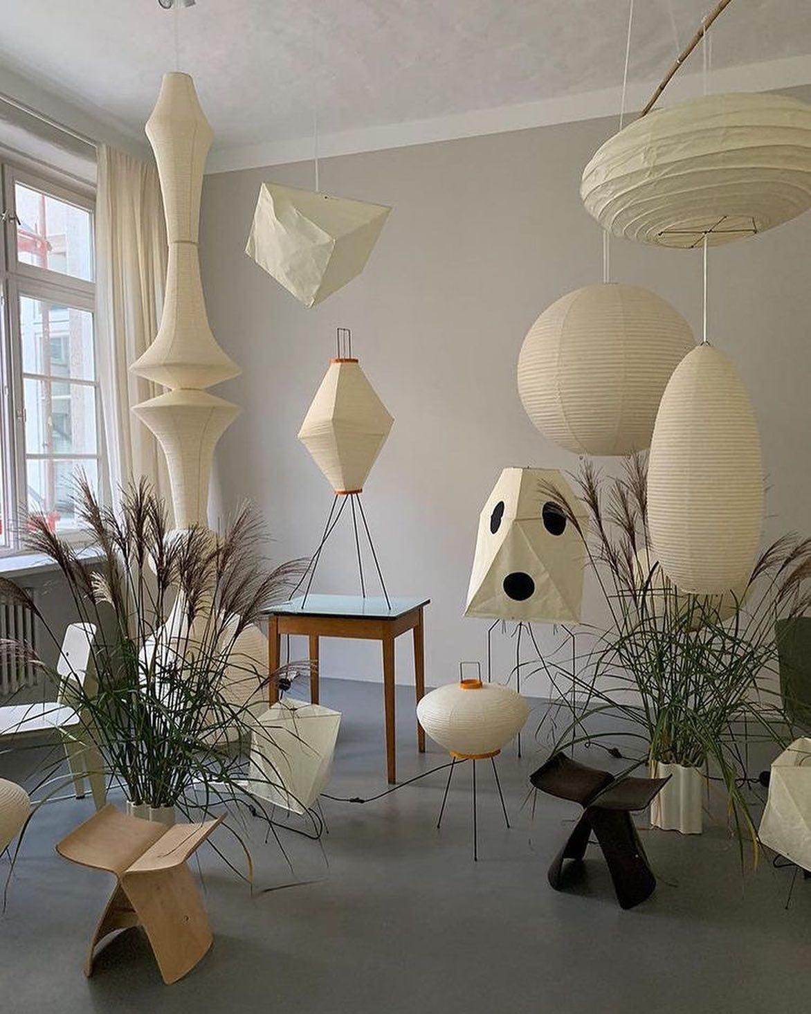 Lunirena Pendelleuchte Washi-Papier E für das Wohnzimmer