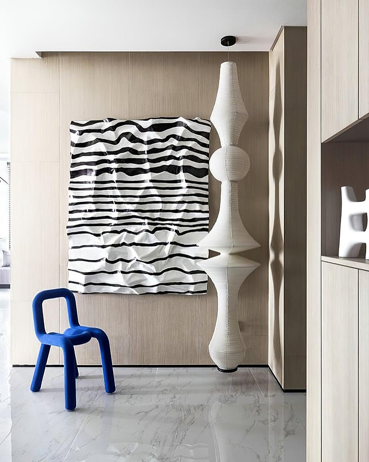 Lunirena Pendelleuchte Washi-Papier E für das Wohnzimmer