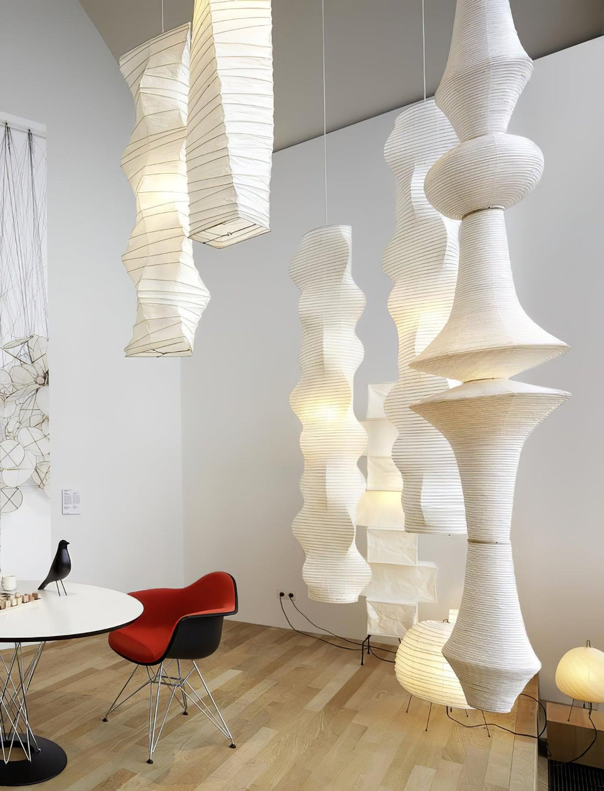 Lunirena Pendelleuchte Washi-Papier E für das Wohnzimmer